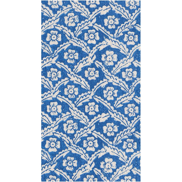 Domino Paper Floral Guest Towel Napkins in Blue - 15 Per Package - touchGOODS
