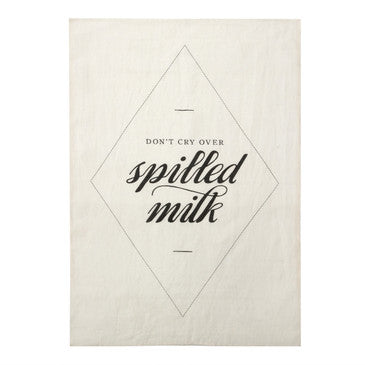 Spilled Milk Pure Linen Tea Towel - touchGOODS
