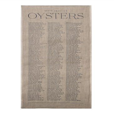 North American Oysters Pure Linen Tea Towel - touchGOODS