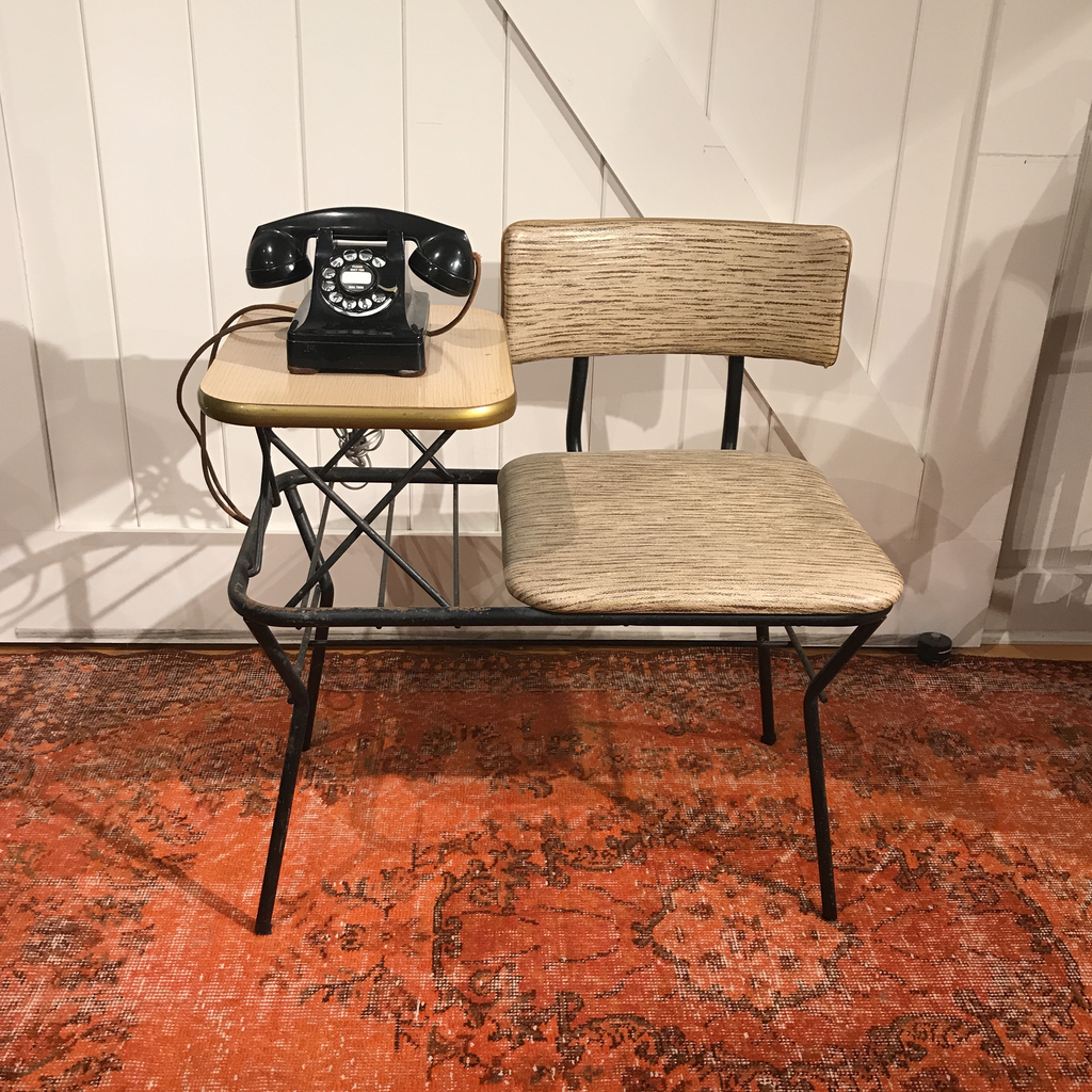 Gossip Bench Antique Telephone Table And Chair Vintage/Antique