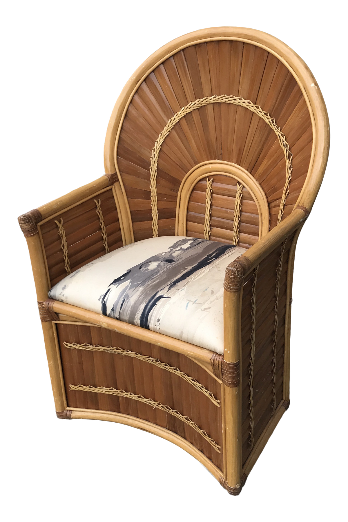 Vintage Bamboo Fan Back Peacock Chair touchGOODS