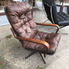 Vintage Patchwork Leather Swivel Recliner | touchGOODS