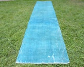 Extra Long Vintage Over Dyed Turkish Runner 3.2' x 15.7' | touchGOODS